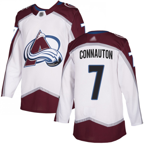 Adidas Colorado Avalanche Men #7 Kevin Connauton White Road Authentic Stitched NHL Jersey